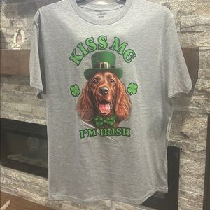 Kiss Me I'm Irish Grey Dog T-Shirt new with tags size XL